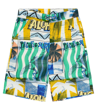 Stella Mccartney Kids' Printed Cotton Shorts In Multicolor/multicolo