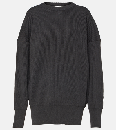 The Row Edmonton Ribbed-knit Cashmere Sweater In Black