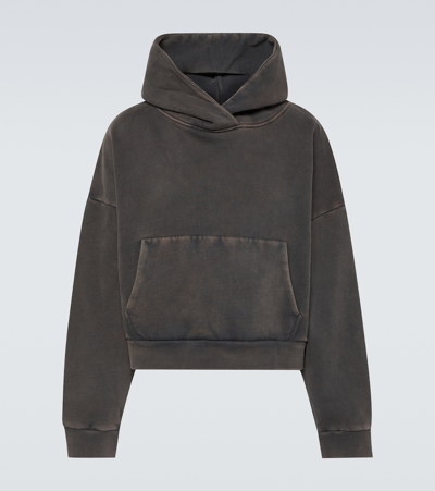 Entire Studios Heavy Hood Washed Cotton Hoodie In Black