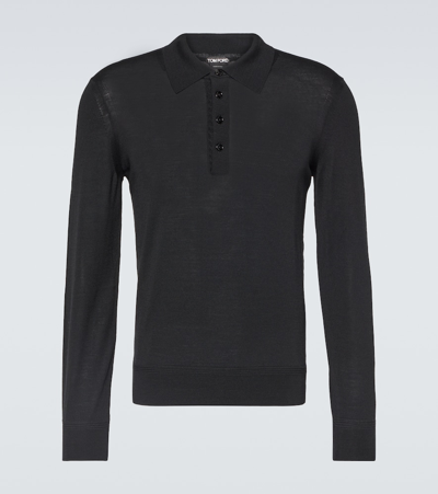 Tom Ford Wool Polo Sweater In Black