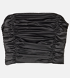 ROTATE BIRGER CHRISTENSEN RUCHED SATIN CROP TOP