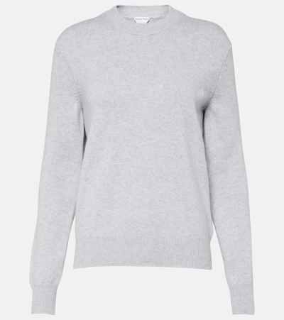 Bottega Veneta Cashmere And Leather Sweater In Grey