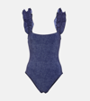 KARLA COLLETTO NORI RUFFLED DENIM SWIMSUIT