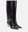 SAINT LAURENT LEE GLAZED LEATHER KNEE-HIGH BOOTS