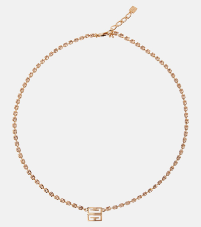 Givenchy 4g Crystal-embellished Necklace In Rose Gold