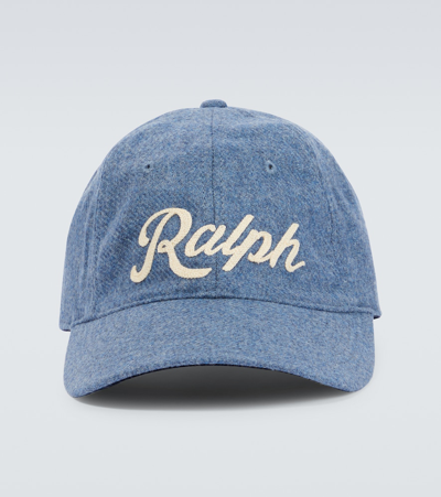 Polo Ralph Lauren Leather-trimmed Baseball Cap In Blue