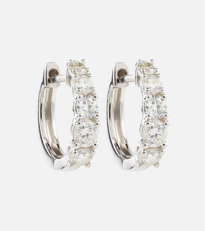 Anita Ko 18kt Gold Huggie Earrings With Graduated Diamonds In Silver