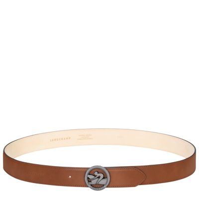 Longchamp Ceinture Homme Box-trot In Cognac