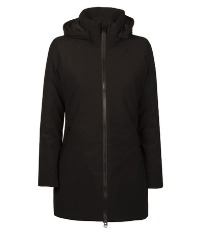 Save The Duck High-collar Hooded Coat In Black