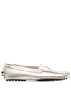 Tod's Leather Gommino Driving Shoes In Grey