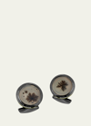 TATEOSSIAN MEN'S LIMITED EDITION BLACK RHODIUM-TONE DENDRITIC AGATE CUFFLINKS