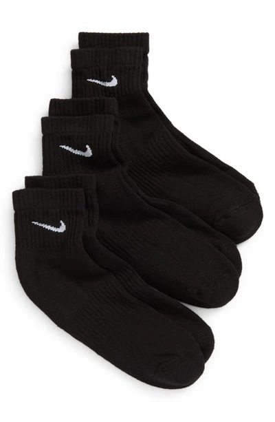 Nike 3-pack Everyday Cushion Ankle Socks In Black