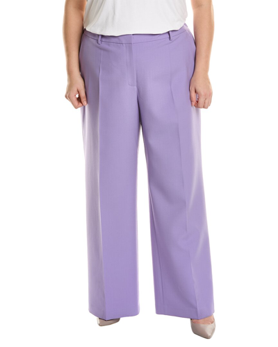 Lafayette 148 Gates Wool-blend Pant In Purple