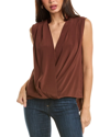 Rag & Bone Meredith Sleeveless Surplice Top In Brown