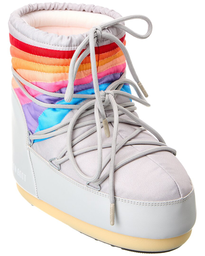Moon Boot Icon Low Rainbow-print Boots In Grey