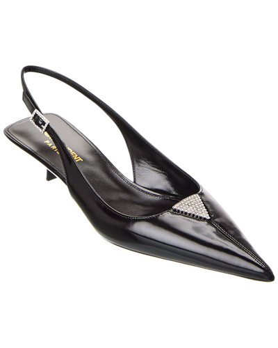 Saint Laurent Cherish Pointed Toe Slingback Pump In Black