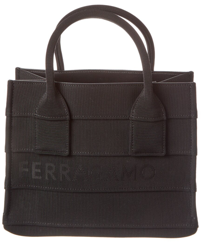 Ferragamo Signature Small Tote In Black