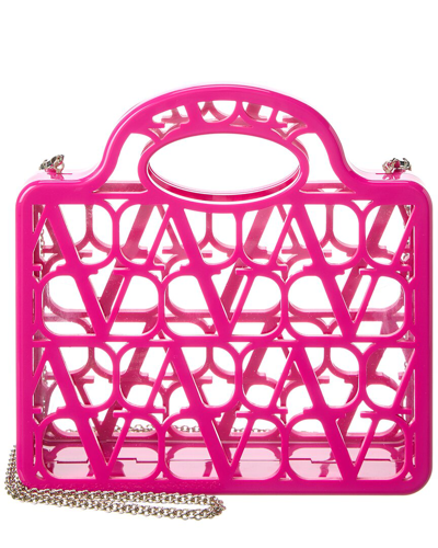 Valentino Garavani Vlogo Acrylic Shoulder Bag In Pink