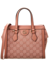 GUCCI OPHIDIA SMALL GG CANVAS & LEATHER SHOULDER BAG