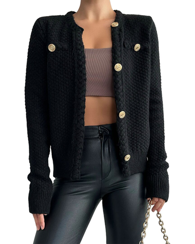 Qu Style Cardigan In Black