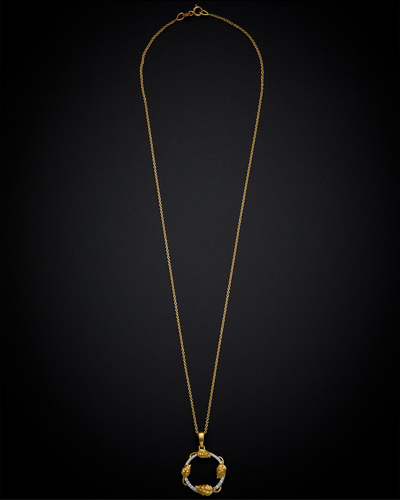 Italian Gold 18k  0.14 Ct. Tw. Diamond Necklace