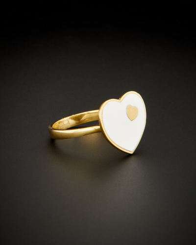 Italian Gold 18k  Heart Ring In White