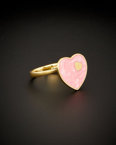 Italian Gold 18k  Heart Ring In Pink