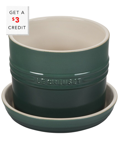 Le Creuset Enameled Stoneware Herb Planter With Base In Artichaut
