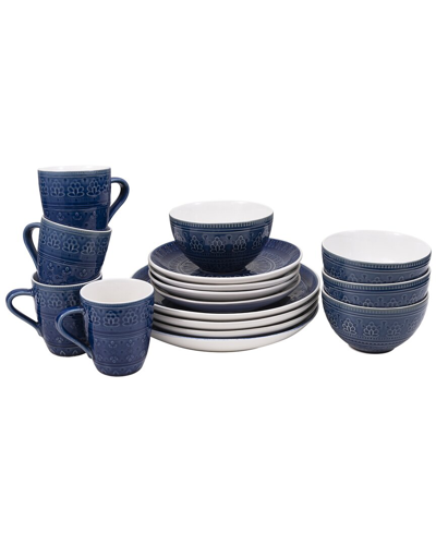 Euro Ceramica Fez Blue 16pc Dinnerware Set In Cobalt