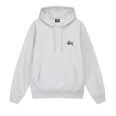 Pre-owned Stussy Basic Hoodie 'ash Heather' In Grey