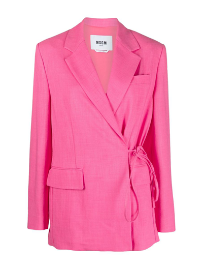 Msgm Blazer  Woman In Fuchsia