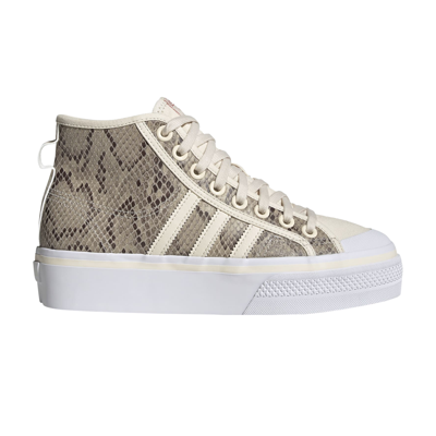 Pre-owned Adidas Originals Wmns Nizza Platform Mid 'python' In Brown