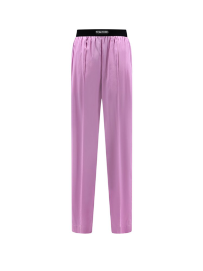 Tom Ford Logo Logo Waistband Straight In Pink