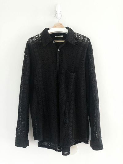 Pre-owned Our Legacy Og Coco Lace Button Up Shirt Crochet Black