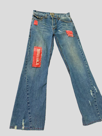 Pre-owned Hysteric Glamour X Vintage Flared Vintage Nylaus Jeans Patches Boot Cut Denim In Blue