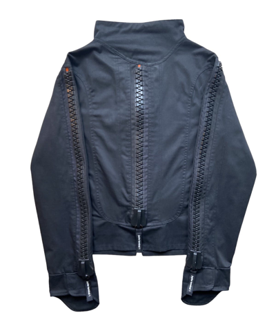 Pre-owned 20471120 X Beauty Beast Jupiter Terminal 1 Big Zippers Jacket In Black/white/orange