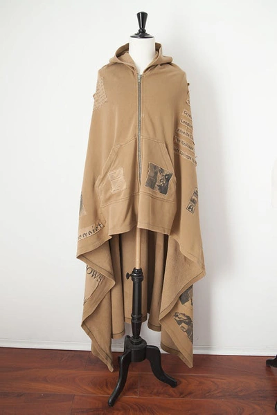 Pre-owned Raf Simons Aw05 Poltergeist Patched Cape In Sand