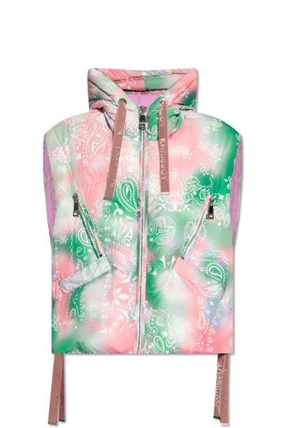 Khrisjoy Paisley-print Padded Gilet In Pink