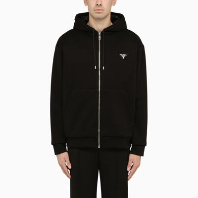 Prada Black Cotton Sweatshirt With Logo