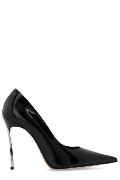 Casadei Leather Pumps With Blade Heel In Black