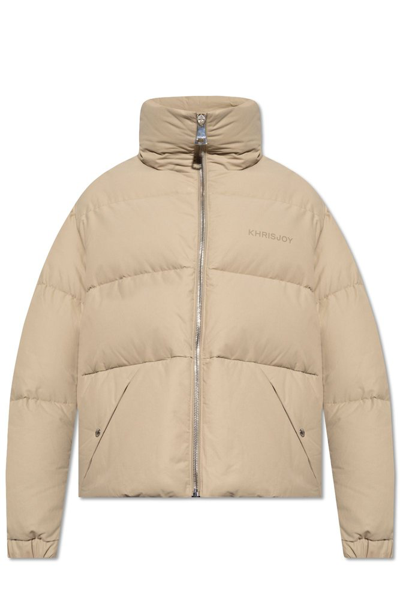 Khrisjoy Stitch-detail Puffer Jacket In Beige