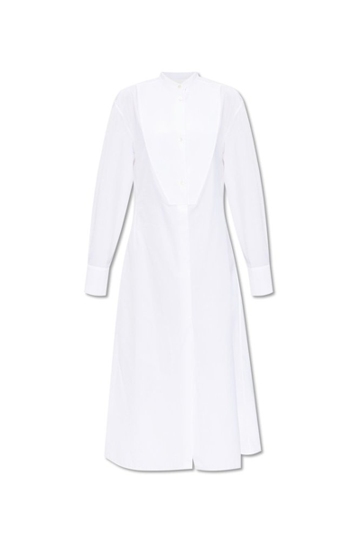 Jil Sander Long Sleeved Shirt Dress In White