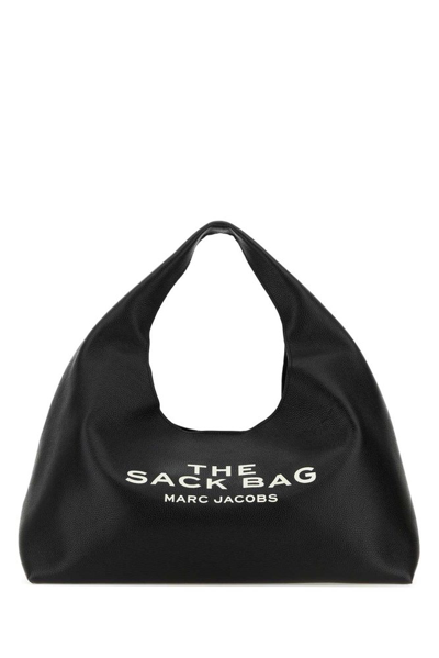 Marc Jacobs The Xl Sack Bag Logo Printed Shoulder Bag In Black