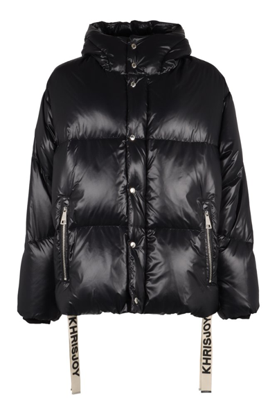 Khrisjoy Logo-tape Padded Coat In Schwarz