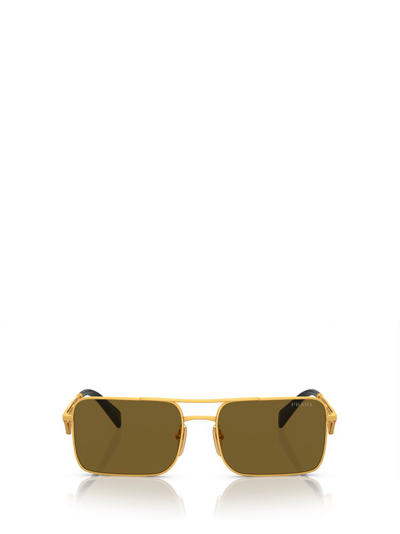 Prada Eyewear Rectangle Frame Sunglasses In Gold