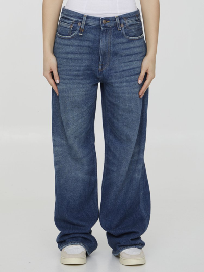 R13 Wide Leg Denim Jeans In Blue