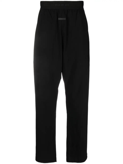 Fear Of God Logo-patch Straight-leg Trousers In Black