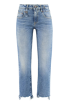 R13 R13 MID RISE DISTRESSED EDGE JEANS