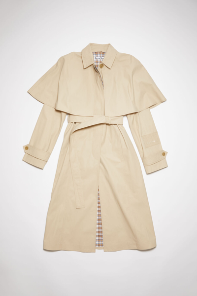 Acne Studios Cotton Trench Coat In Cold_beige
