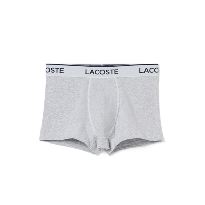 Lacoste 法国鳄鱼3条装男士时尚简约舒适内裤 In Gray